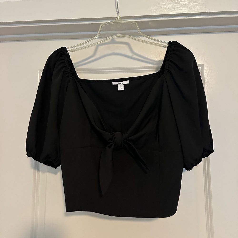Bar III Black Puff Sleeve Blouse